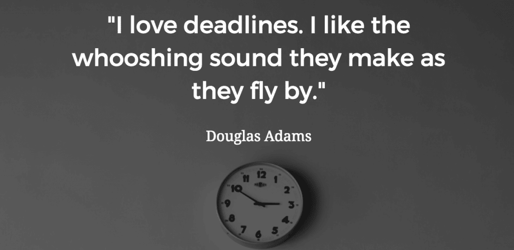 Douglas Adams deadlines